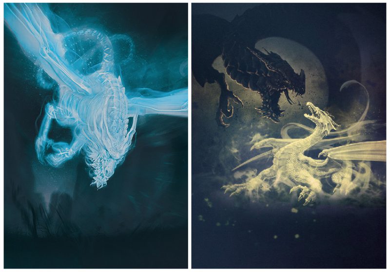 Dragons - a set of fantasy cover illustrations