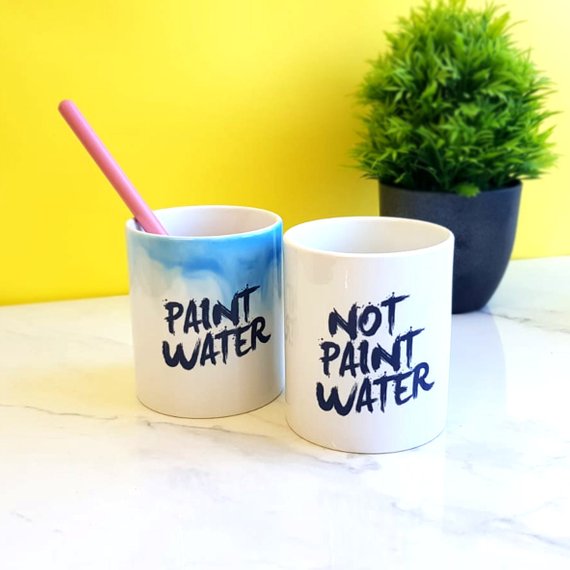 paint water mug and not paint water mug coffee cups | christmas gifts for artists